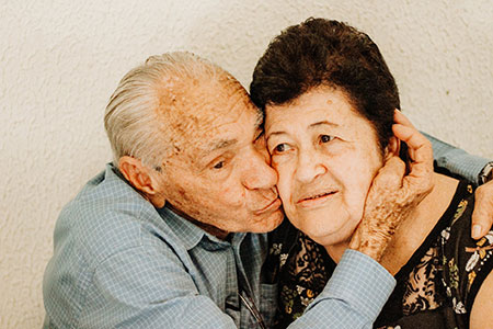 kissing wife